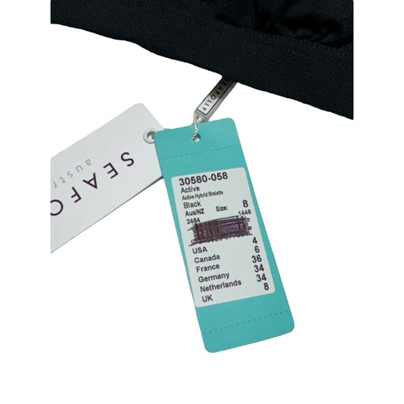 NWT Seafolly [ 4 US ]‎ Active Hybrid Bralette Keyhole Bikini Top Black 30580-058 - Picture 8 of 14